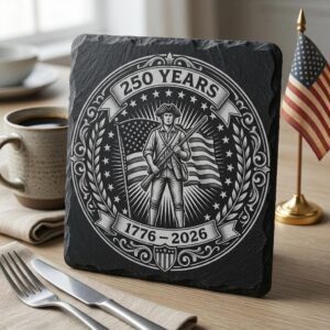 USA 250th Anniversary Engraving Files, Patriotic Slate Coaster Emblem Bundle