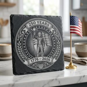 USA 250th Anniversary Engraving Files, Patriotic Slate Coaster Emblem Bundle