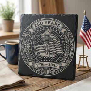 USA 250th Anniversary Engraving Files, Patriotic Slate Coaster Emblem Bundle