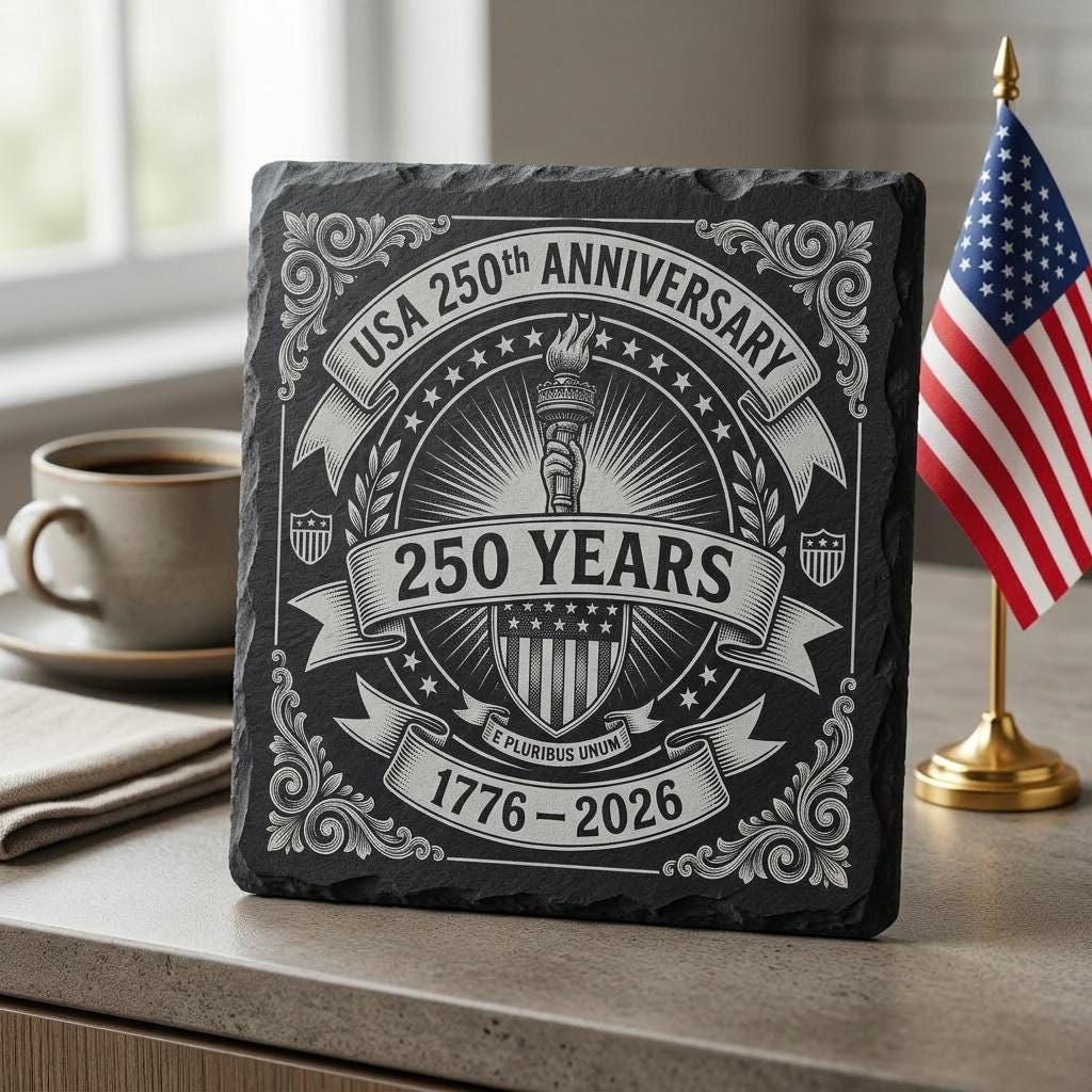 USA 250. Jubiläum Lasergravur-Dateien, patriotisches Schiefer-Untersetzer-Design-Set 9 – Bild 3