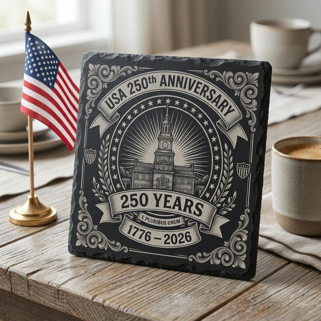 USA 250. Jubiläum Lasergravur-Dateien, patriotisches Schiefer-Untersetzer-Design-Set 9 – Bild 4