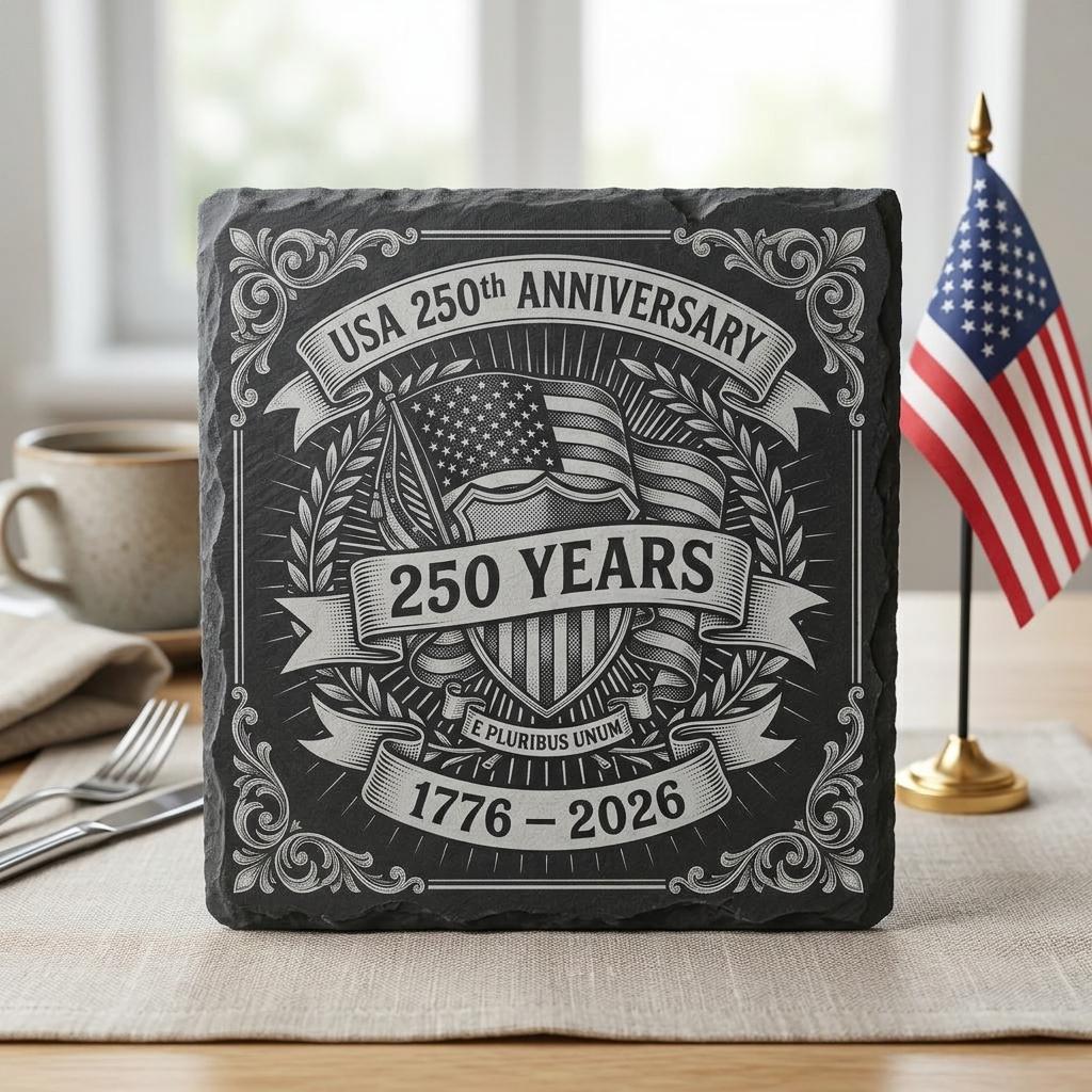 USA 250. Jubiläum Lasergravur-Dateien, patriotisches Schiefer-Untersetzer-Design-Set 9 – Bild 7