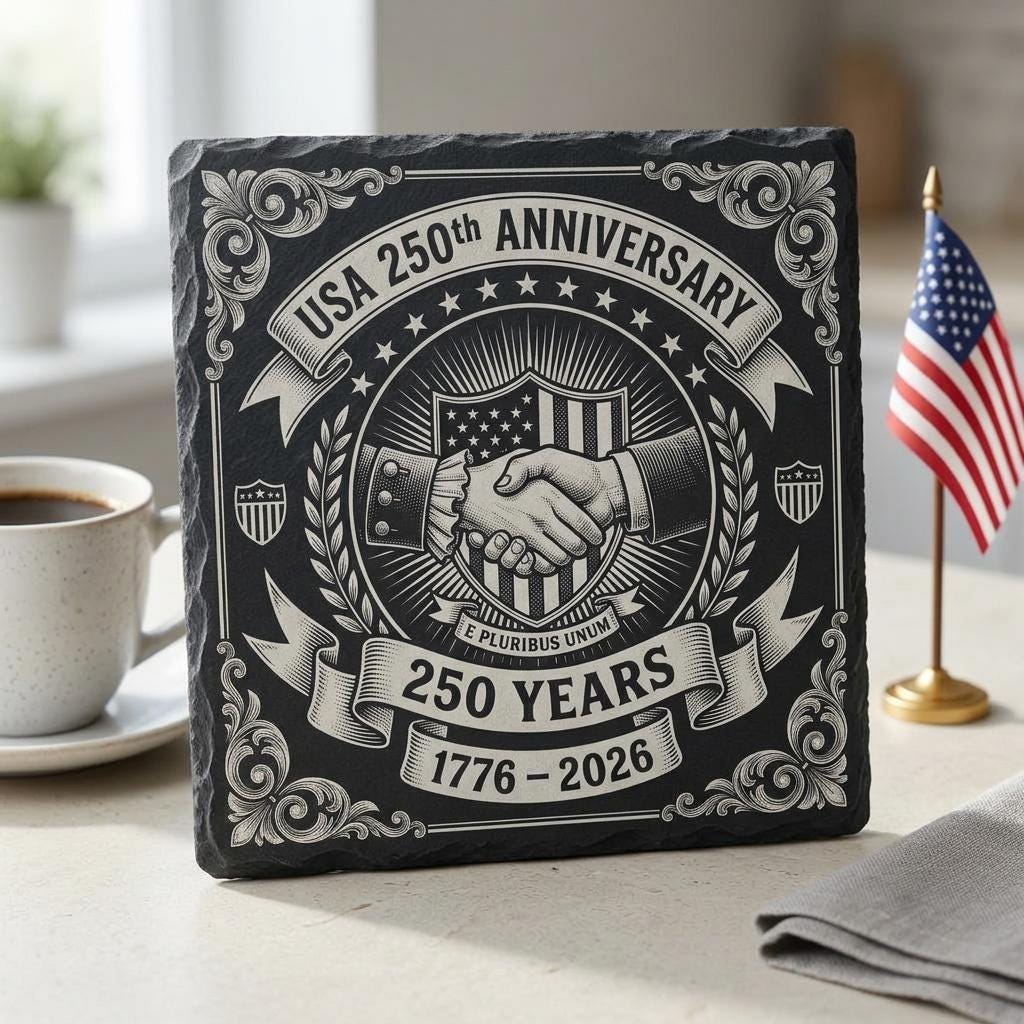 USA 250. Jubiläum Lasergravur-Dateien, patriotisches Schiefer-Untersetzer-Design-Set 9 – Bild 8