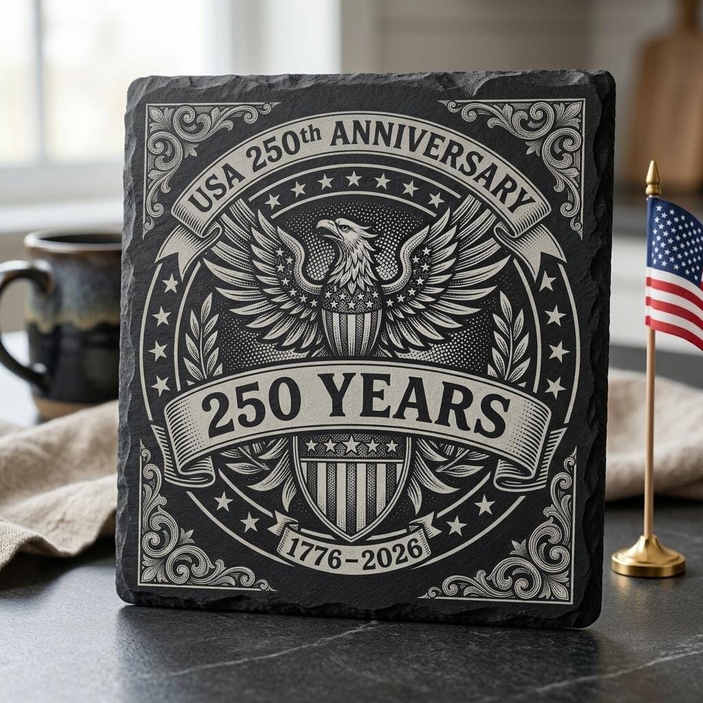 USA 250. Jubiläum Lasergravur-Dateien, patriotisches Schiefer-Untersetzer-Design-Set 9 – Bild 9