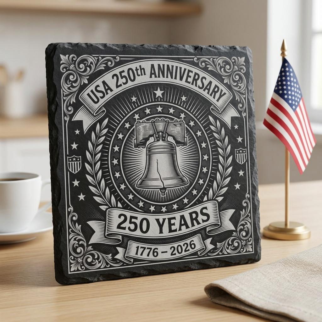 USA 250. Jubiläum patriotische Gravur, Schieferuntersetzer PNG-Bundle – Bild 2
