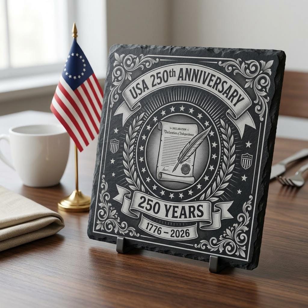 USA 250. Jubiläum patriotische Gravur, Schieferuntersetzer PNG-Bundle – Bild 4
