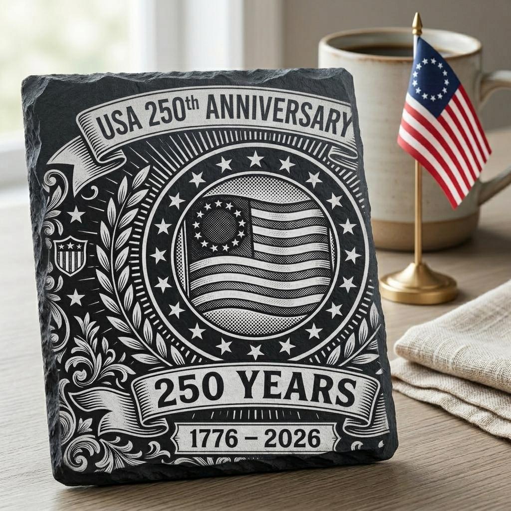 USA 250. Jubiläum patriotische Gravur, Schieferuntersetzer PNG-Bundle – Bild 5