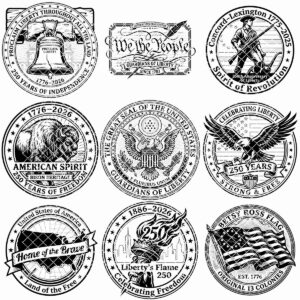 USA 250th Anniversary, Patriotic Laser Engraving Bundle, Liberty Icons