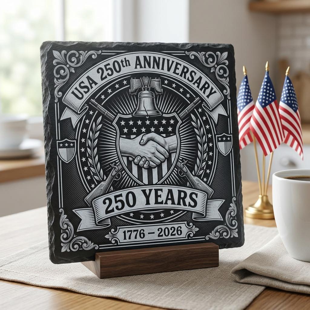 USA 250. patriotisches Lasergravur-PNG-Paket, Liberty-Bell-Schieferuntersetzer – Bild 6