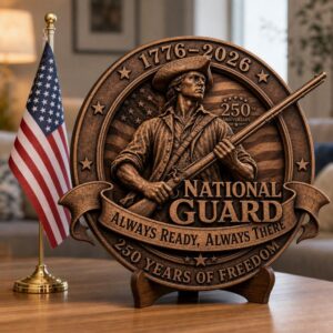 250th Anniversary Military Seals 3D Illusion, Laser Engraving Wood Plaque PNG