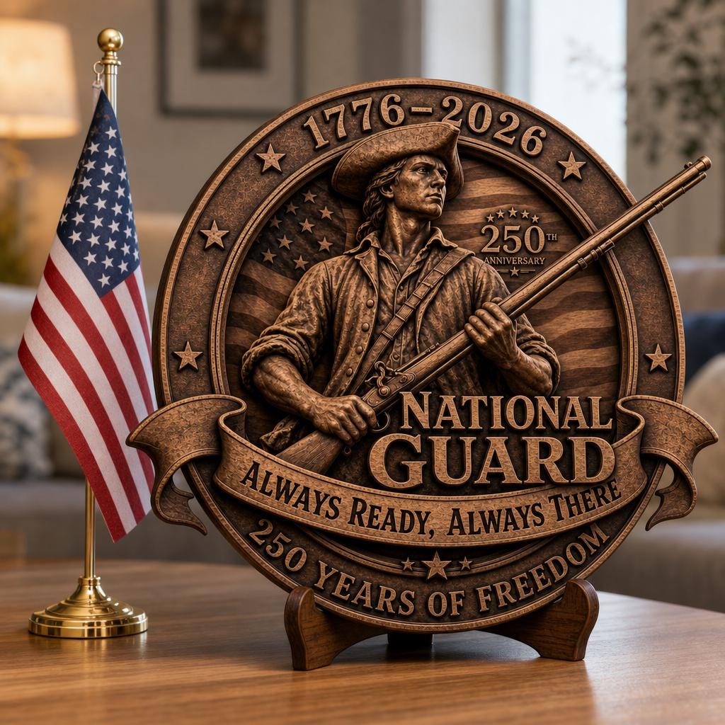 250th Anniversary Military Seals 3D Illusion, Laser Engraving Wood Plaque PNG
