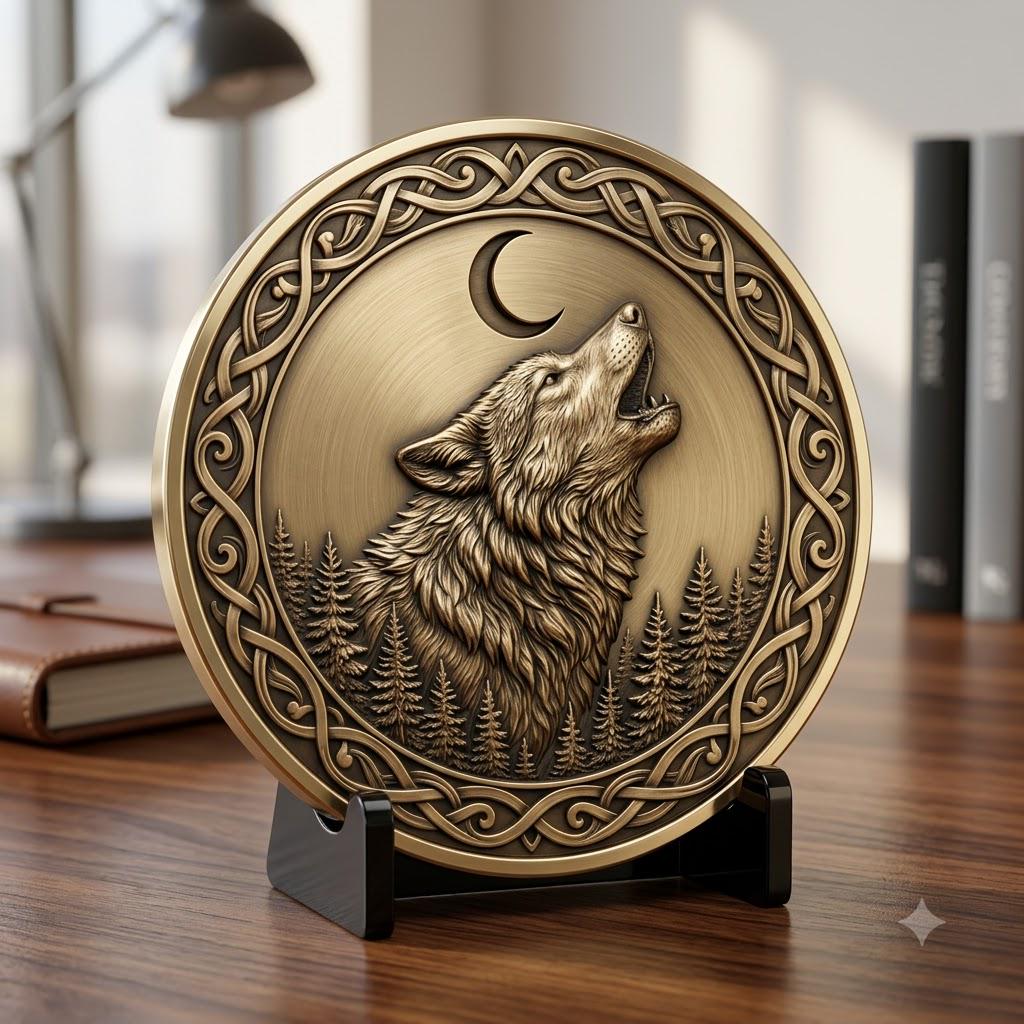 3D Apex Predator Challenge Coin Depth Map, Wildlife Relief PNG for Laser