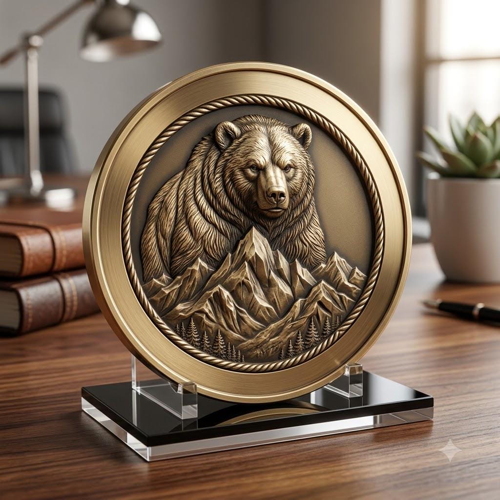 3D Apex Predator Challenge Coin Depth Map, Wildlife Relief PNG for Laser