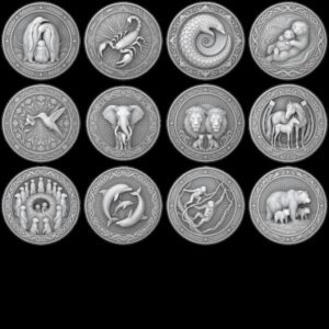 3D Apex Predator Challenge Coin Depth Map, Wildlife Relief PNG for Laser