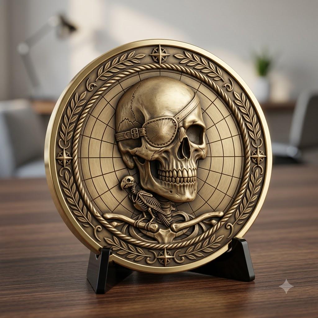 3D Coin Engraving Depth Map, Viking Biker Skull Laser File, Relief PNG Bundle