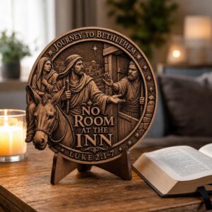 3D Illusion Nativity Laser Engraving, Jesus Christian Plaque Sign Design