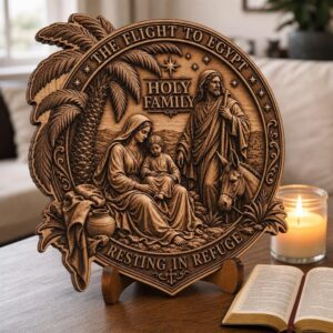 3D Illusion Nativity Laser Engraving, Jesus Christian Plaque Sign Design