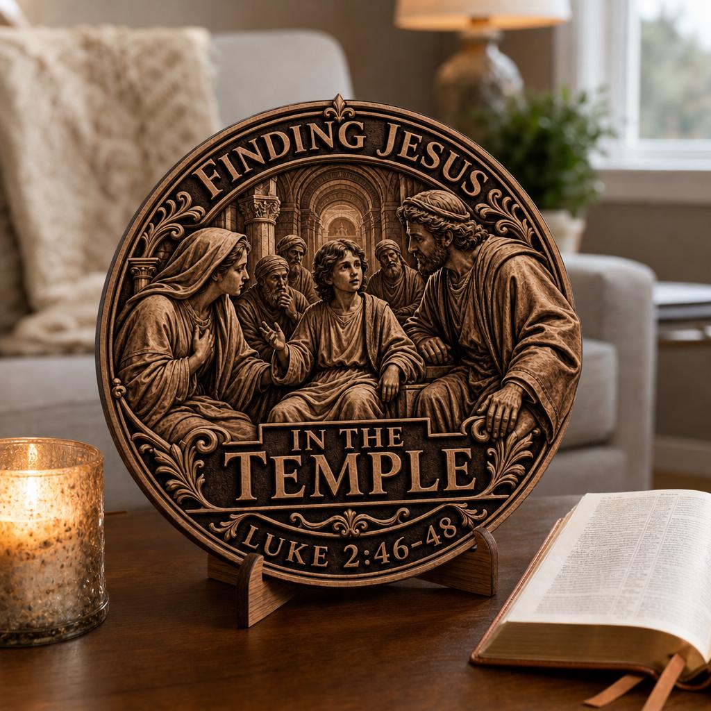3D Illusion Nativity Laser Engraving, Jesus Christian Plaque Sign Design