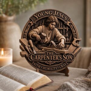 3D Illusion Nativity Scene, Jesus Laser Engraving File for Wood Plaque