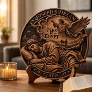 3D Illusion Nativity Scene, Jesus Laser Engraving File for Wood Plaque