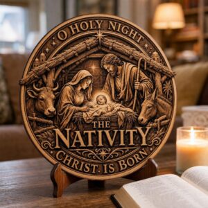 3D Illusion Nativity Scene, Jesus Laser Engraving File for Wood Plaque