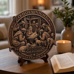 3D Illusion Nativity Scene, Jesus Laser Engraving File for Wood Plaque
