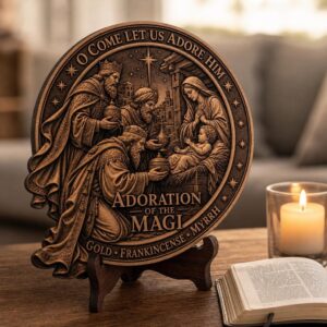3D Illusion Nativity Scene, Jesus Laser Engraving File for Wood Plaque