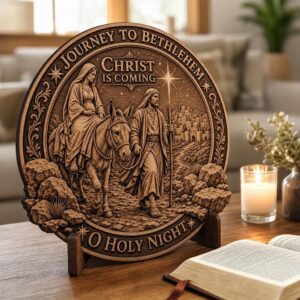3D Illusion Nativity Scene, Jesus Laser Engraving File for Wood Plaque
