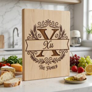 Alphabet Monogram Engraving Pack, Custom Family Name Logo for Serving Boards