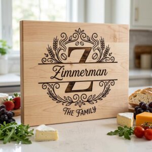 Alphabet Monogram Engraving Pack, Custom Family Name Logo for Serving Boards