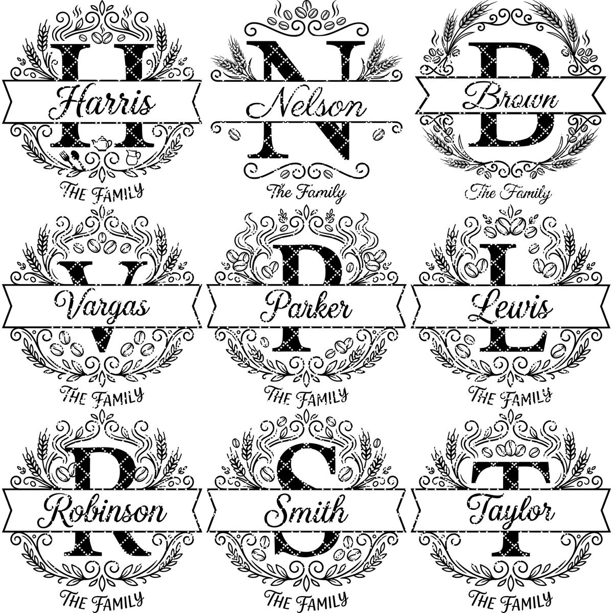 Alphabet Monogram Engraving Pack, Custom Family Name Logo for Serving Boards