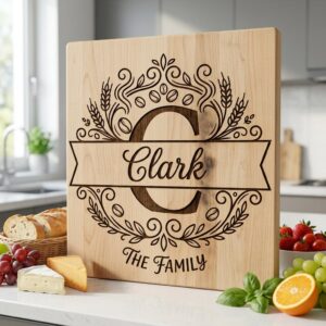 Alphabet Monogram Engraving Pack, Custom Family Name Logo for Serving Boards