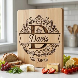 Alphabet Monogram Engraving Pack, Custom Family Name Logo for Serving Boards
