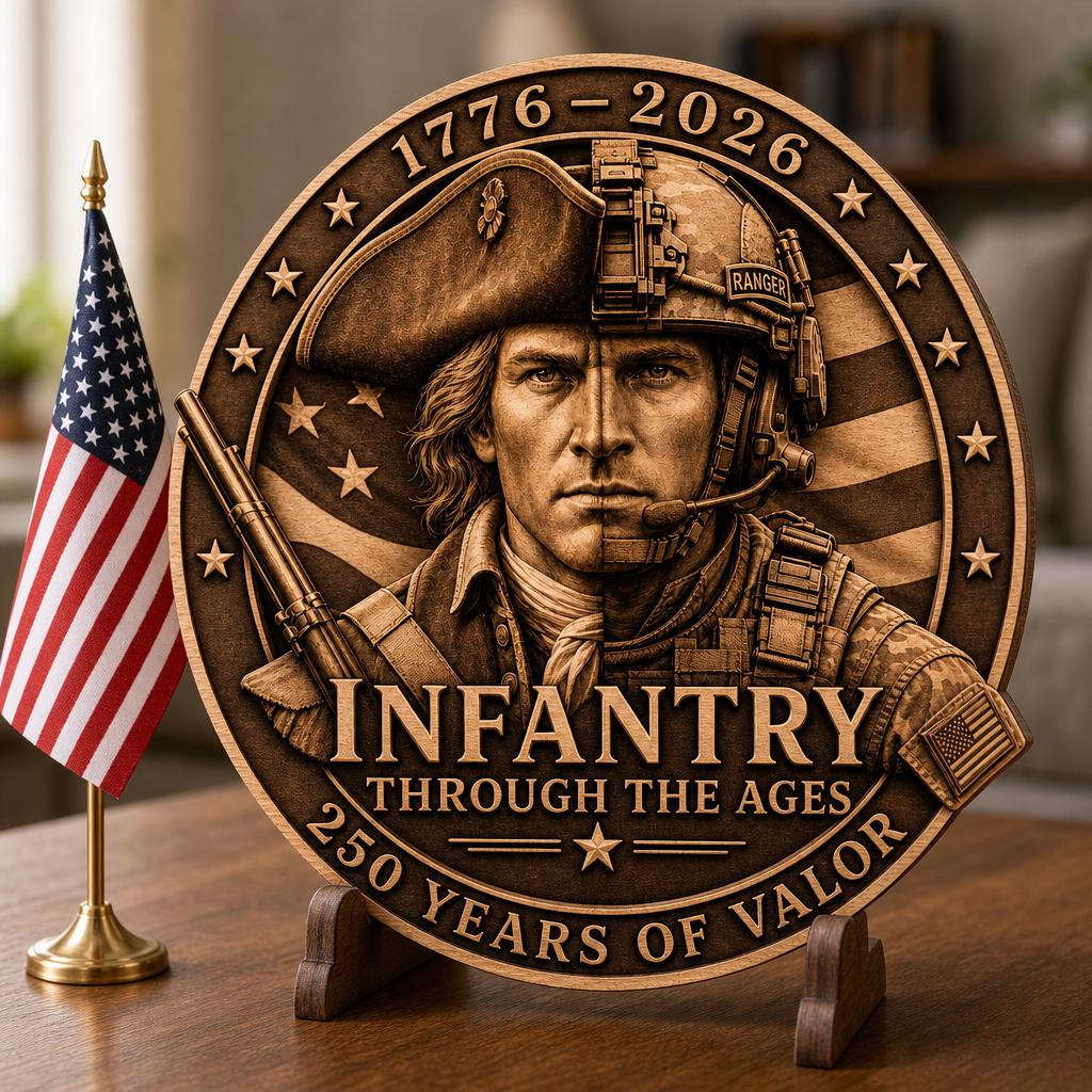 American Warrior 3D Illusion Laser Engraving, USA 250th Anniversary CNC File