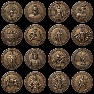 Ancient Roman Soldier Challenge Coin Design, Laser Engraving Relief Depth Map