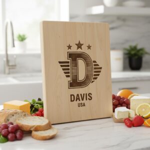 Art Deco Monogram Alphabet, Laser Engraving Designs for Family Chopping Boards