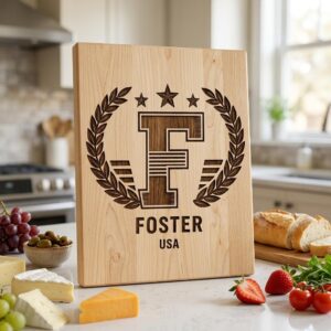 Art Deco Monogram Alphabet, Laser Engraving Designs for Family Chopping Boards