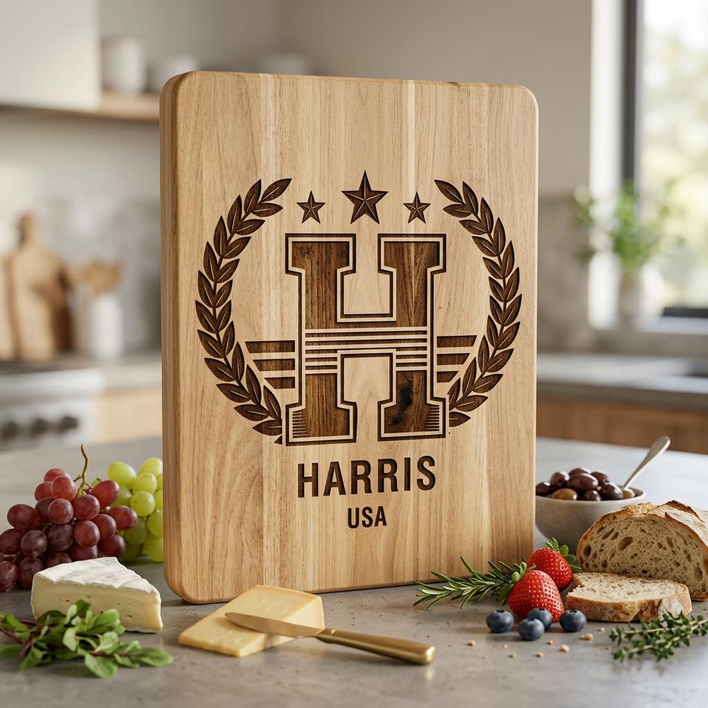 Art Deco Monogram Alphabet, Laser Engraving Designs for Family Chopping Boards