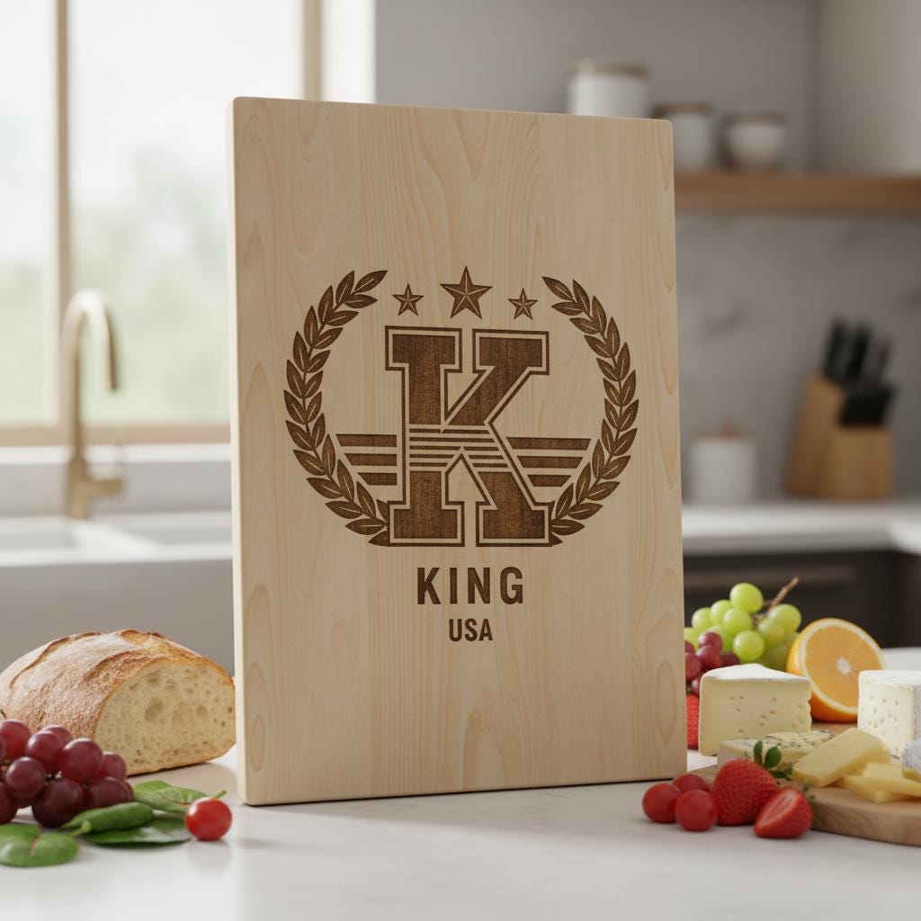 Art Deco Monogram Alphabet, Laser Engraving Designs for Family Chopping Boards