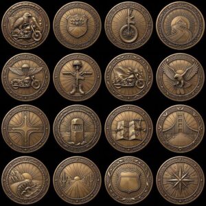 Biker Challenge Coin, Motorcycle Laser Engraving Depth Map, Relief PNG Bundle