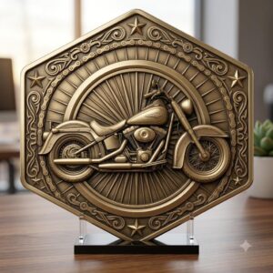 Biker Challenge Coin, Motorcycle Laser Engraving Depth Map, Relief PNG Bundle
