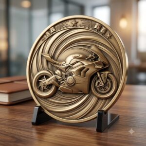 Biker Challenge Coin, Motorcycle Laser Engraving Depth Map, Relief PNG Bundle