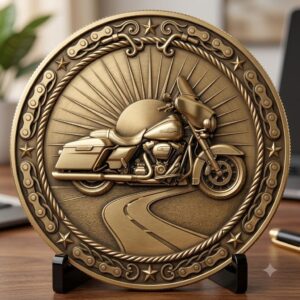 Biker Challenge Coin, Motorcycle Laser Engraving Depth Map, Relief PNG Bundle