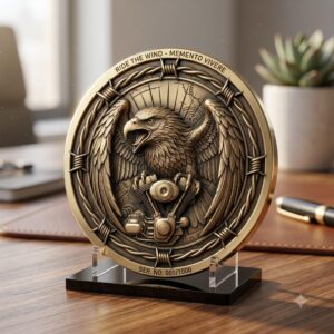Biker Coin Laser Engraving Depth Map, Motorcycle Eagle Relief PNG Bundle