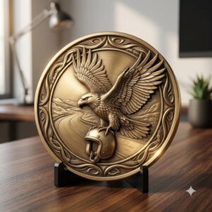 Biker Coin Laser Engraving Depth Map, Motorcycle Eagle Relief PNG Bundle