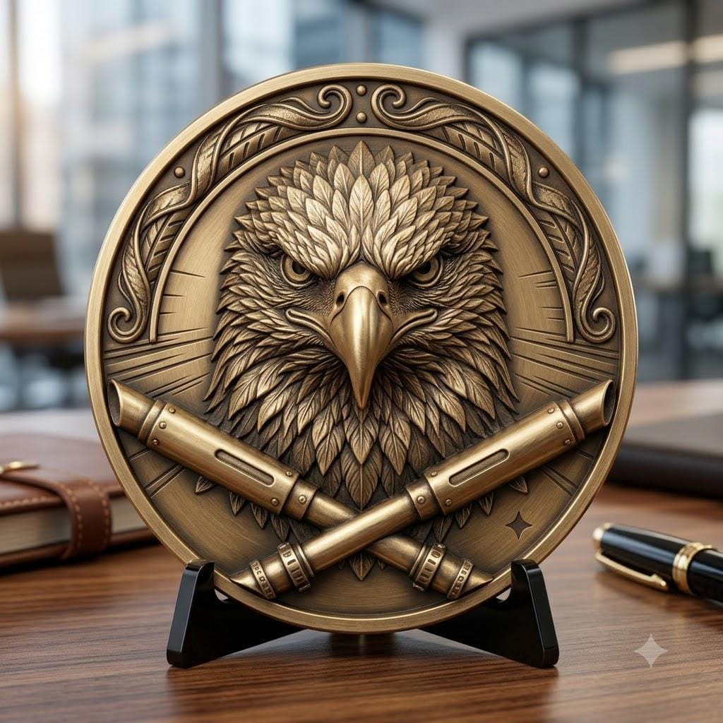 Biker Coin Laser Engraving Depth Map, Motorcycle Eagle Relief PNG Bundle