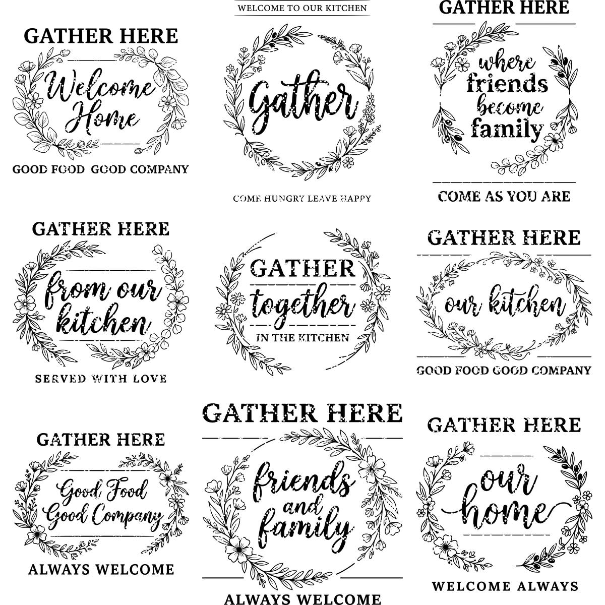 Botanical Welcome Sign, Farmhouse Charcuterie Board Design for Kitchen Decor