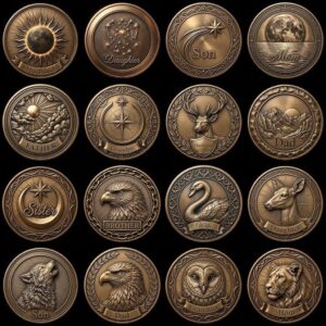 Celtic Animal Coin Engraving Depth Map, 50 Laser Files for Bronze Relief
