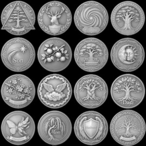 Celtic Animal Coin Engraving Depth Map, 50 Laser Files for Bronze Relief