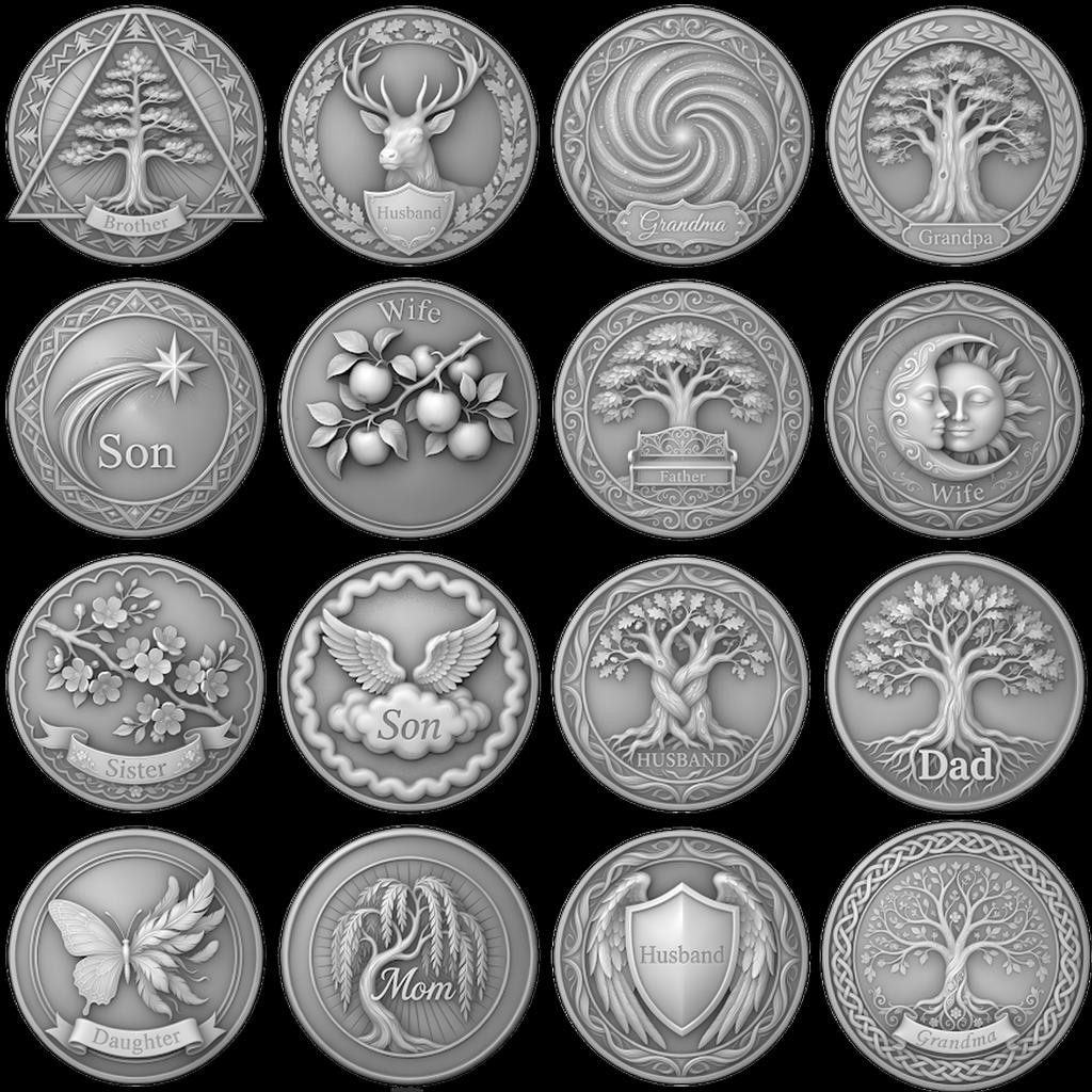 Celtic Animal Coin Engraving Depth Map, 50 Laser Files for Bronze Relief